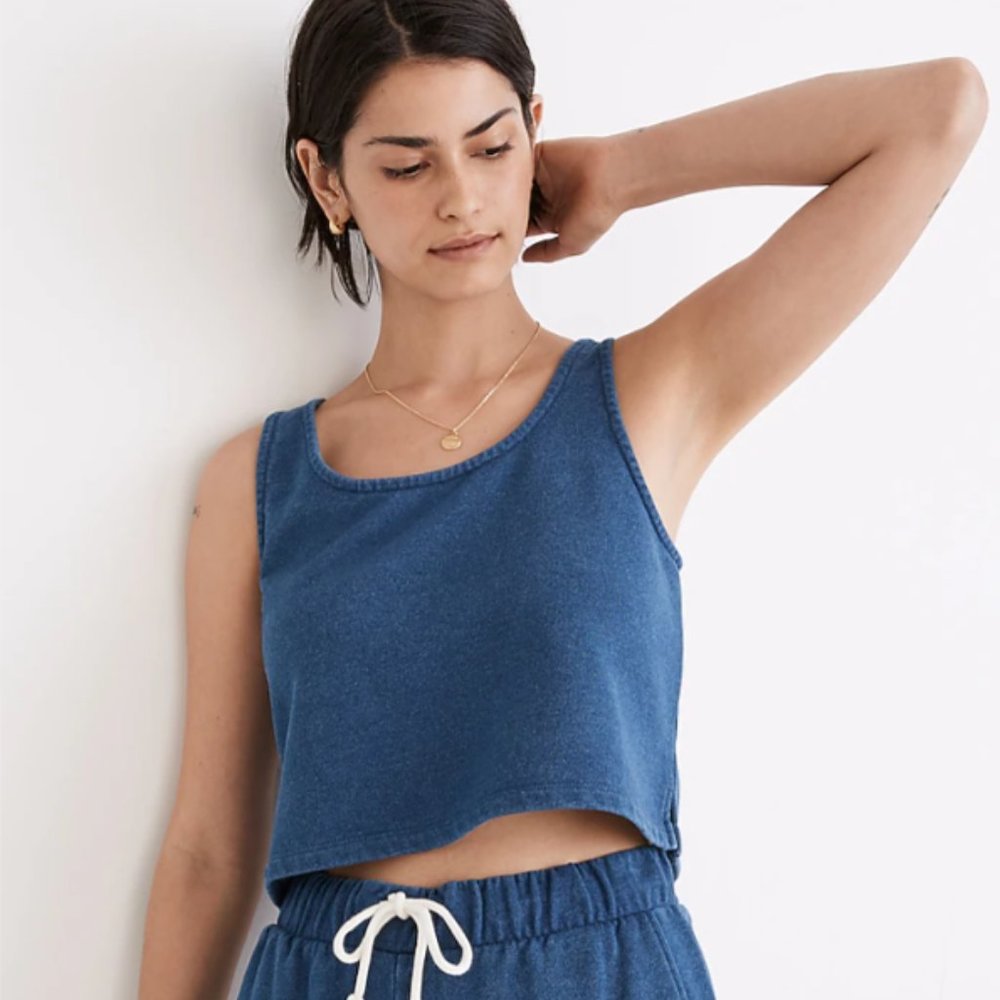 Madewell new w/ tags indigo terry crop tank